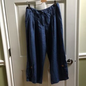 Cynthia Steffens Capri Pants with Beaded Snaps